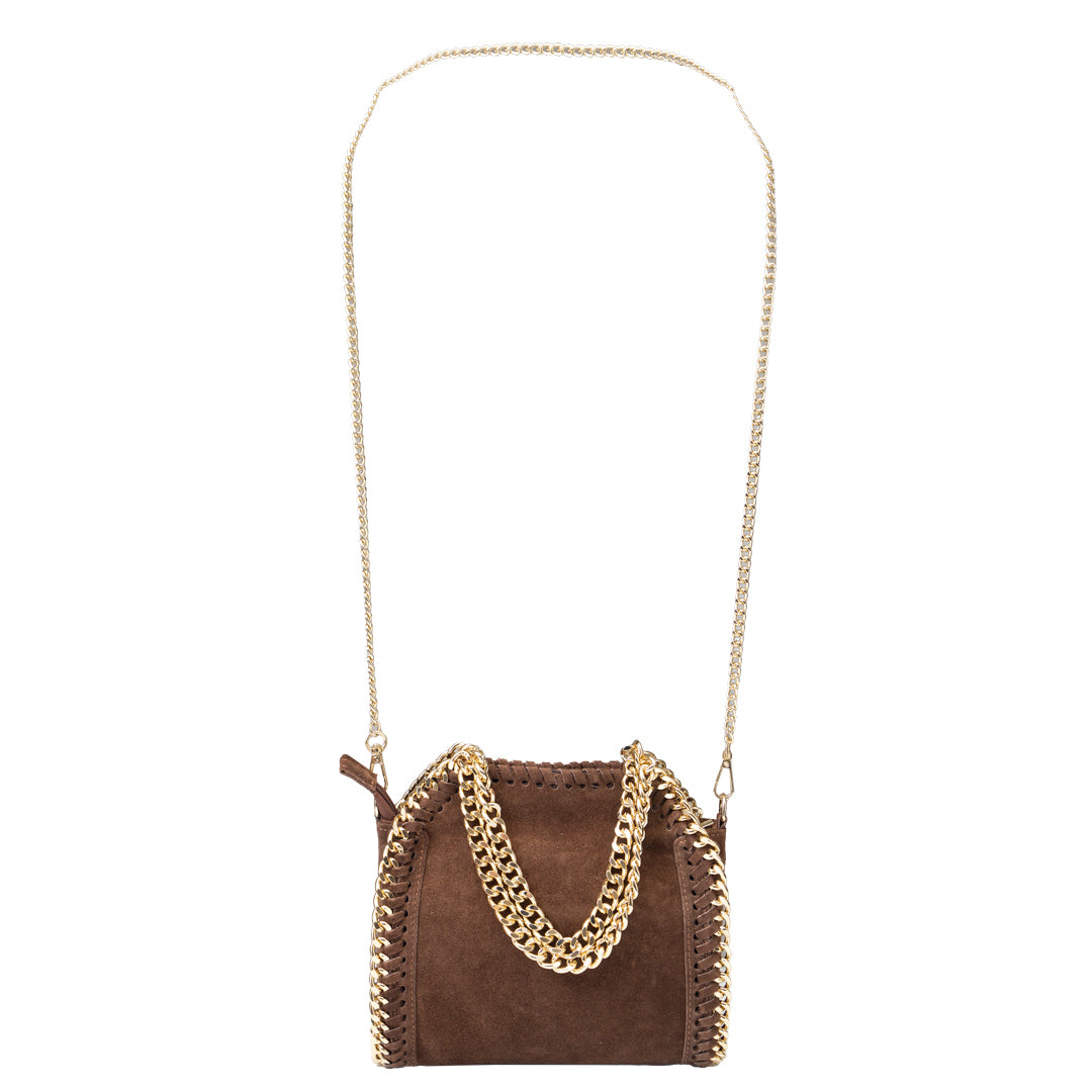 Women's dark brown genuine leather bag Ilona