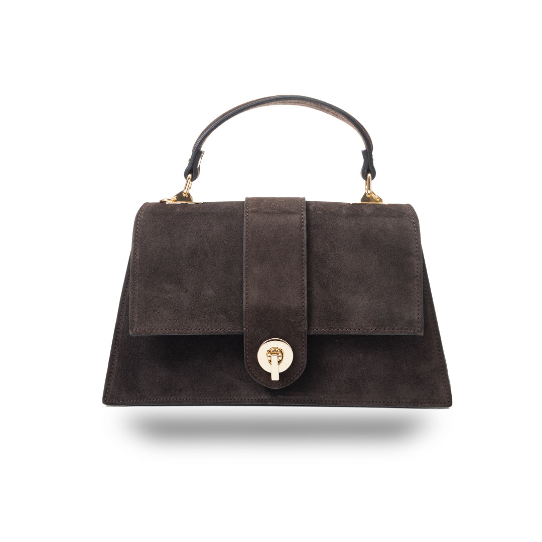 Women's bag made of dark brown genuine leather Verona