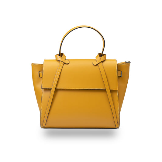 Women's bag made of natural leather, mustard Erika