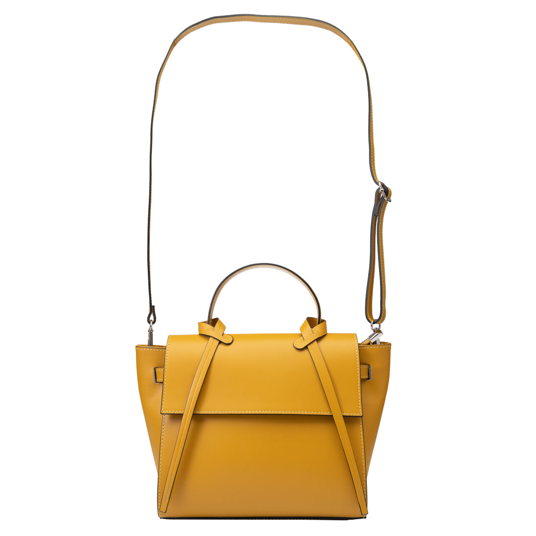 Women's bag made of natural leather, mustard Erika