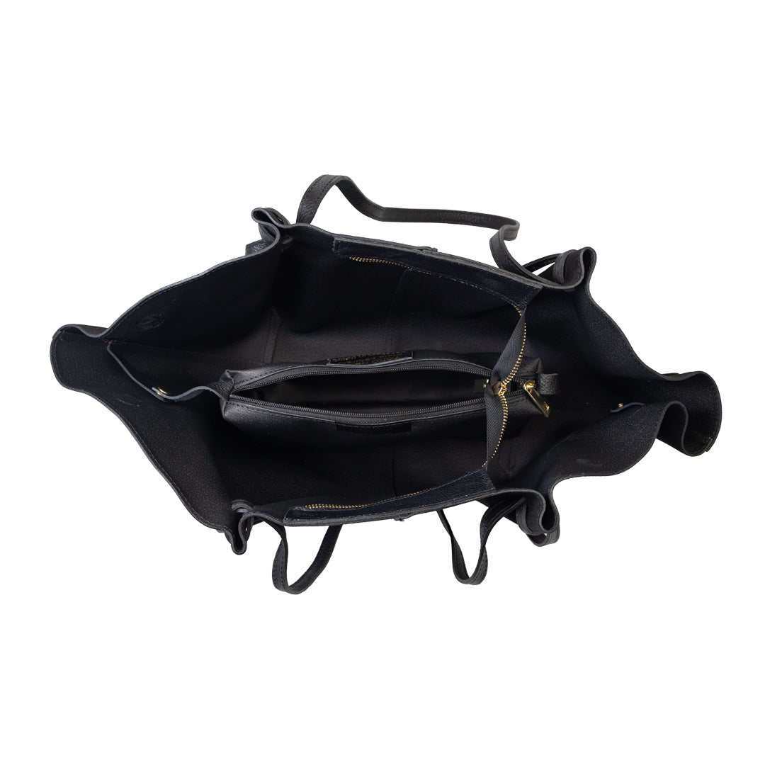 Women's black genuine leather bag Alice
