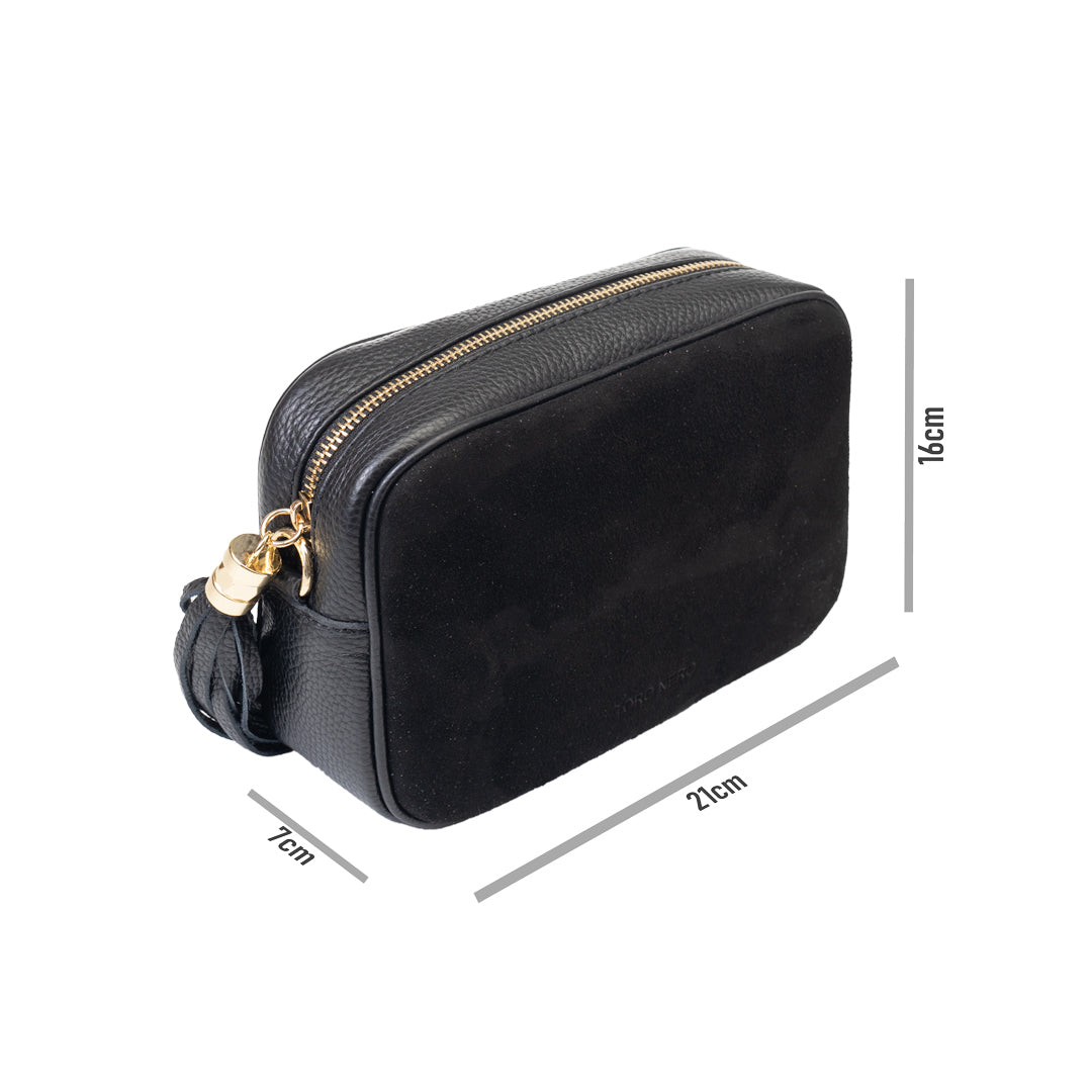 Women's black genuine leather bag Ancuta