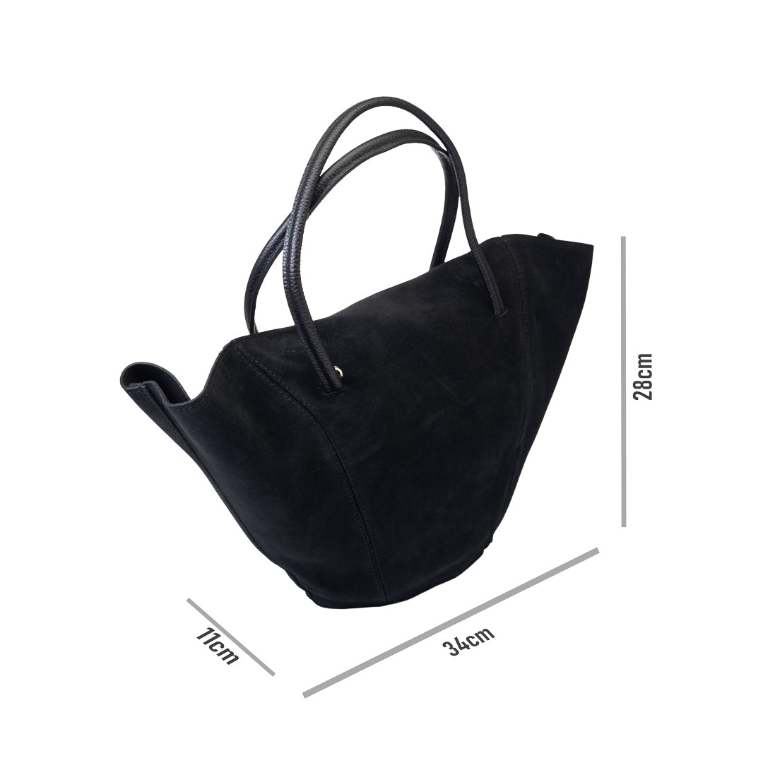 Women's bag made of black genuine leather Diana
