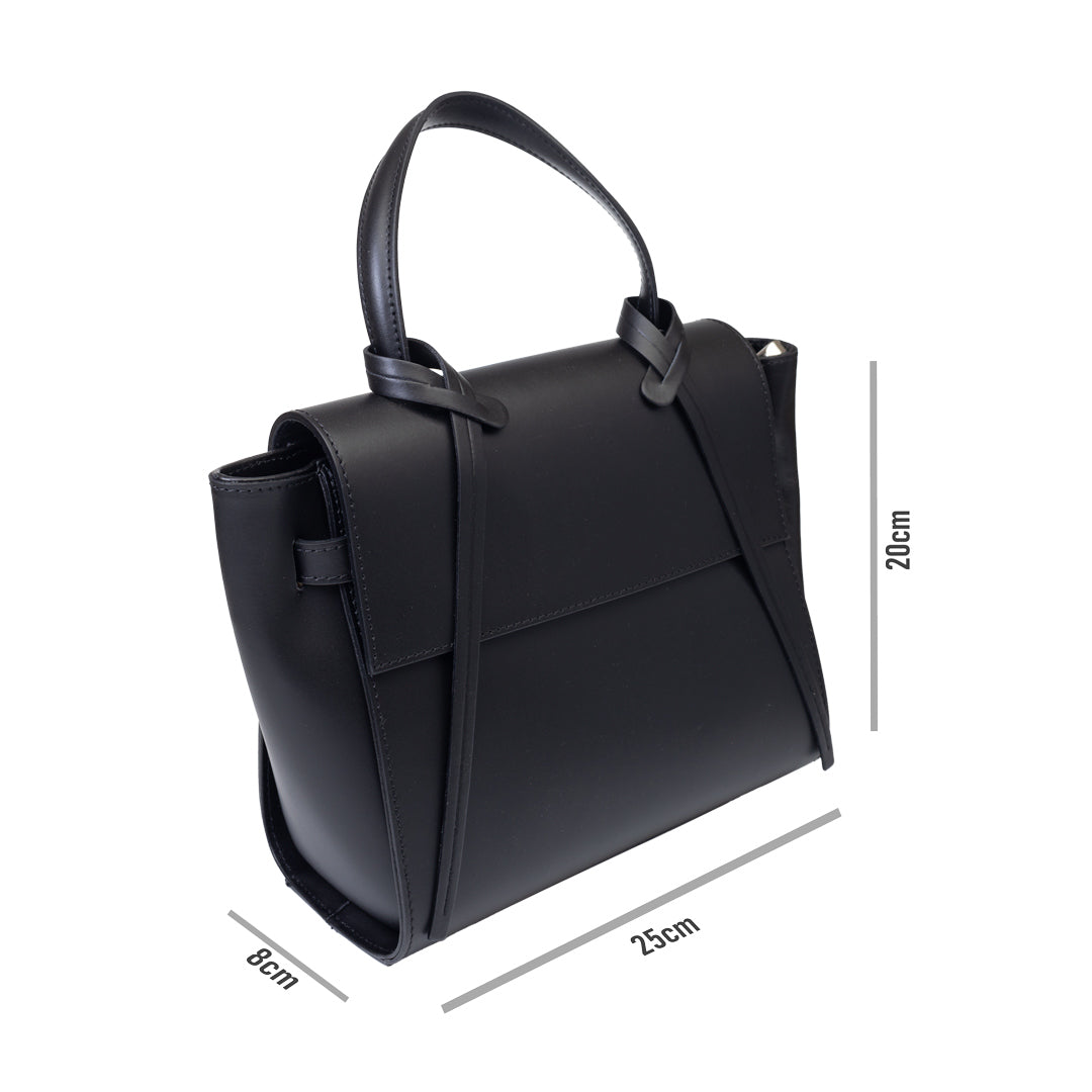 Women's bag made of black genuine leather Erika