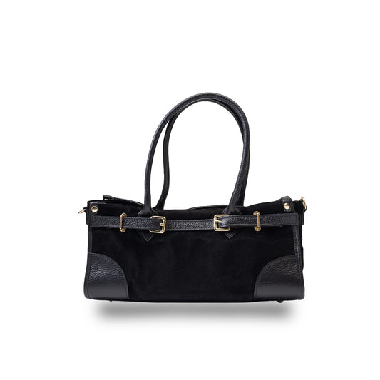 Women's bag made of black genuine leather Evelin