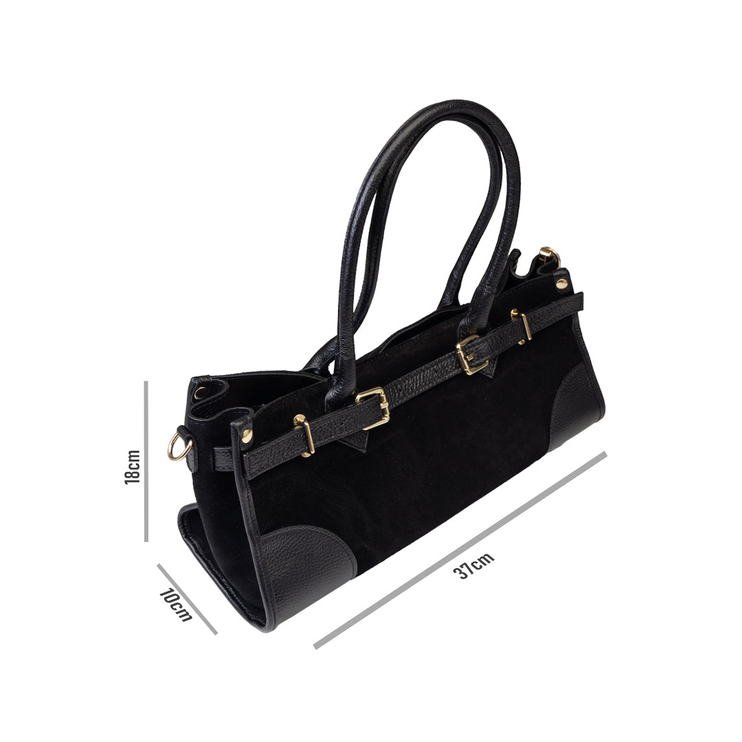 Women's bag made of black genuine leather Evelin
