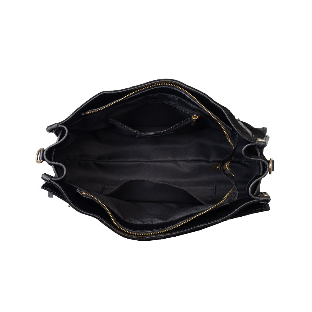 Women's bag made of black genuine leather Evelin