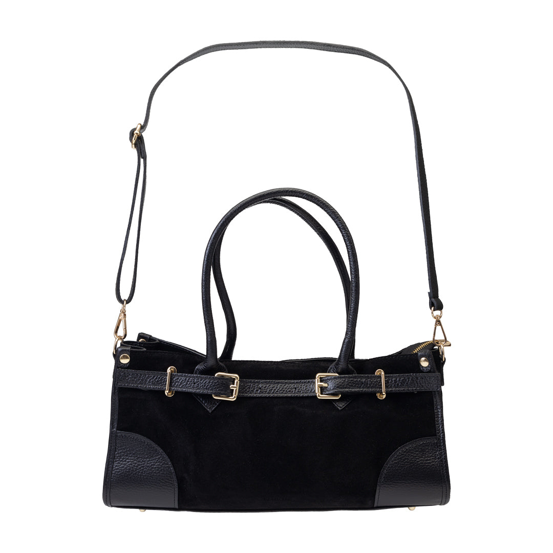 Women's bag made of black genuine leather Evelin