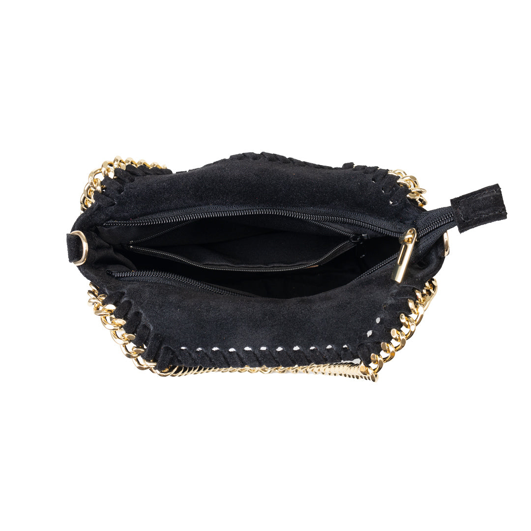 Women's bag made of black genuine leather Ilona