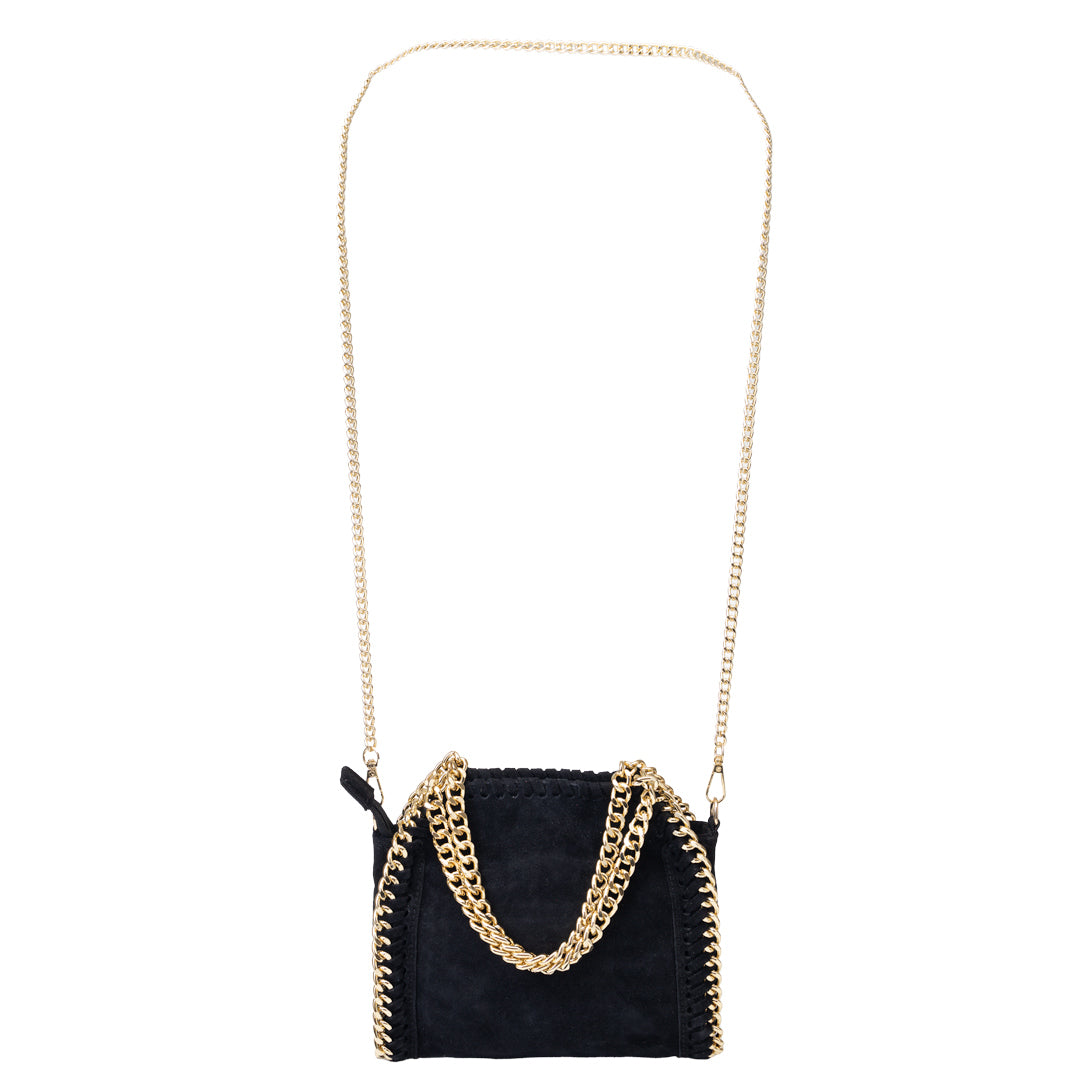 Women's bag made of black genuine leather Ilona