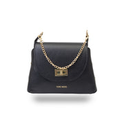 Women's bag made of black genuine leather Raisa