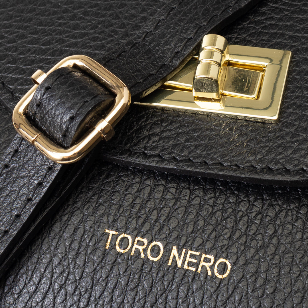 Women's bag made of black genuine leather Raisa