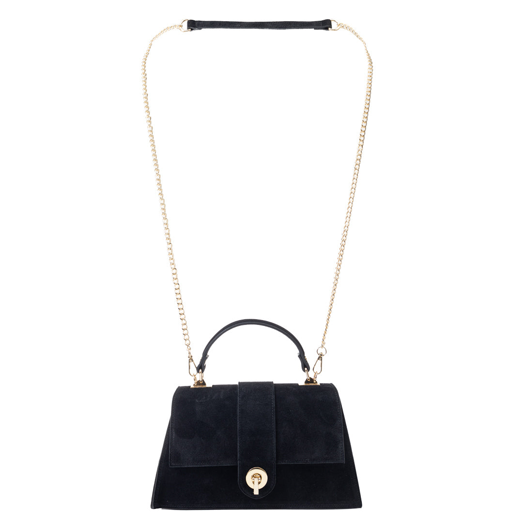 Women's bag made of black genuine leather Verona
