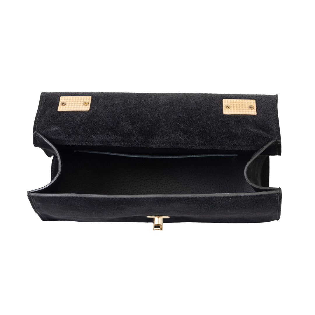 Women's bag made of black genuine leather Verona