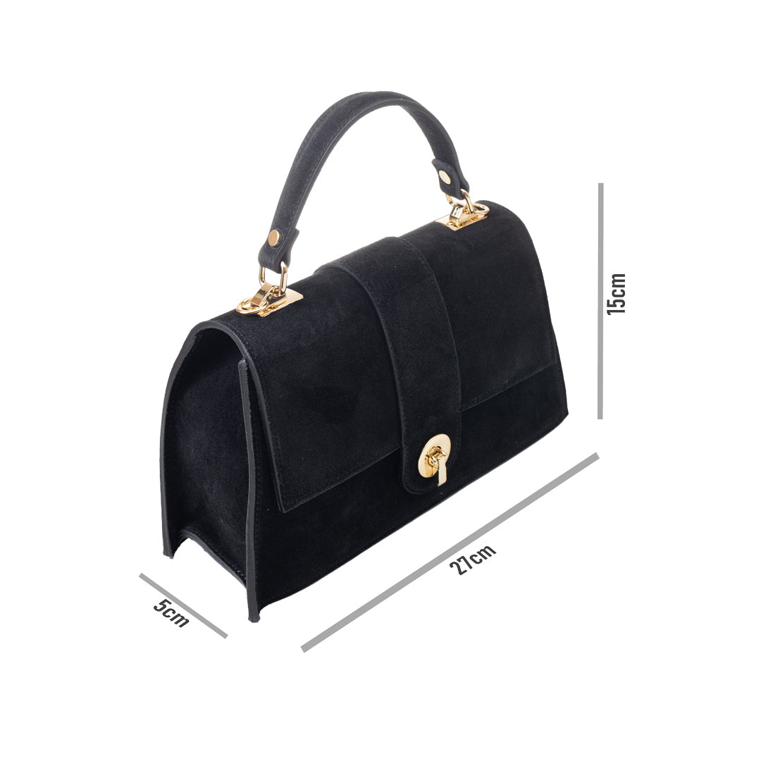 Women's bag made of black genuine leather Verona