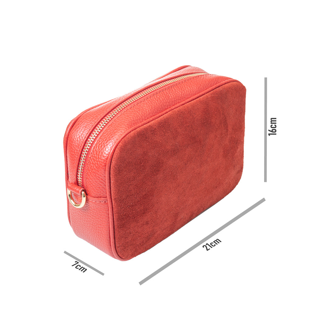Women's red genuine leather bag Ancuta 