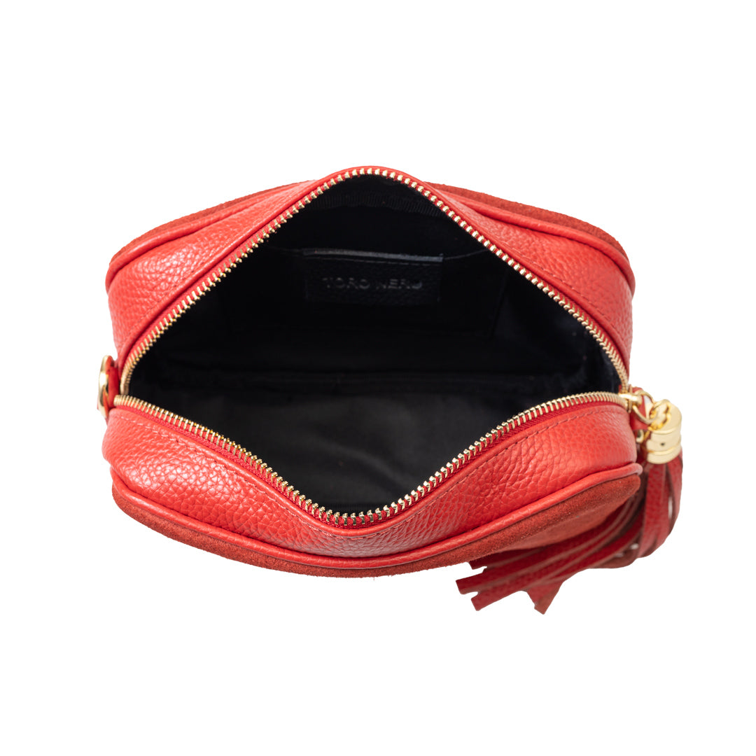 Women's red genuine leather bag Ancuta 