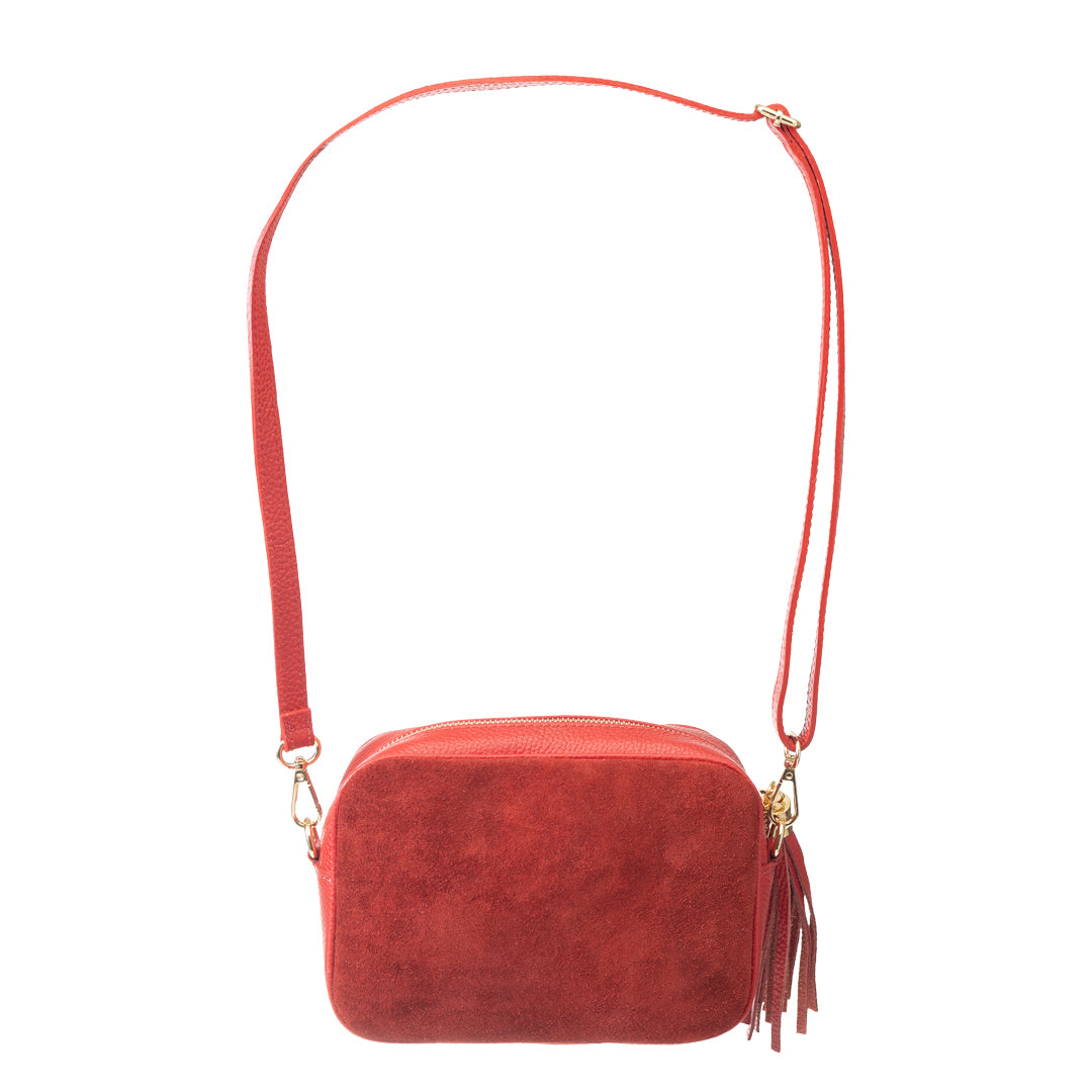 Women's red genuine leather bag Ancuta 