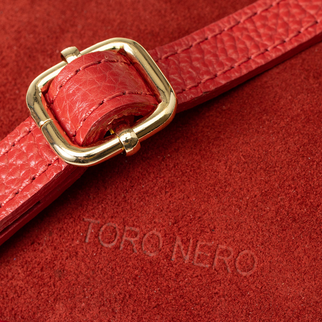 Women's red genuine leather bag Ancuta 