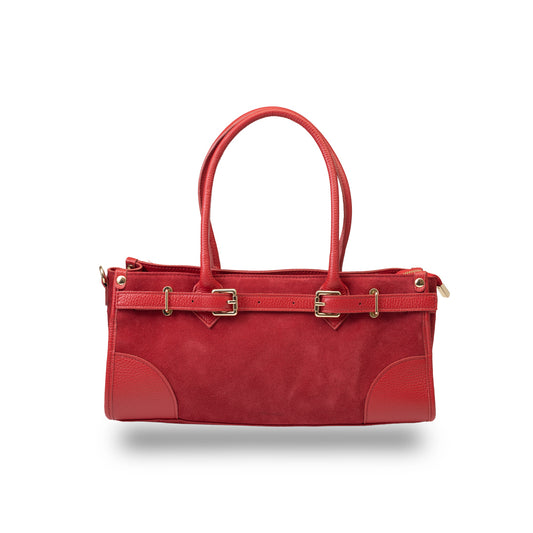 Women's bag made of red genuine leather Evelin