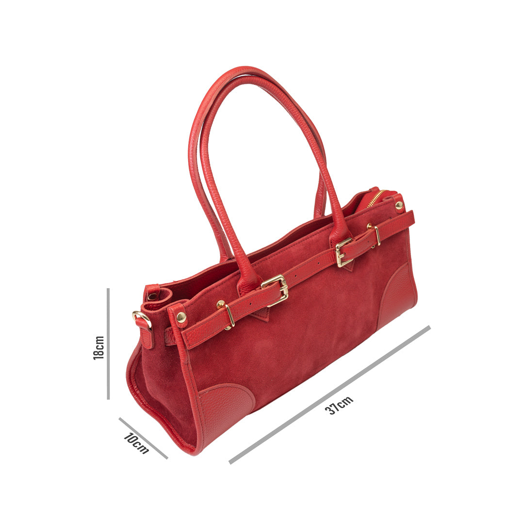 Women's bag made of red genuine leather Evelin