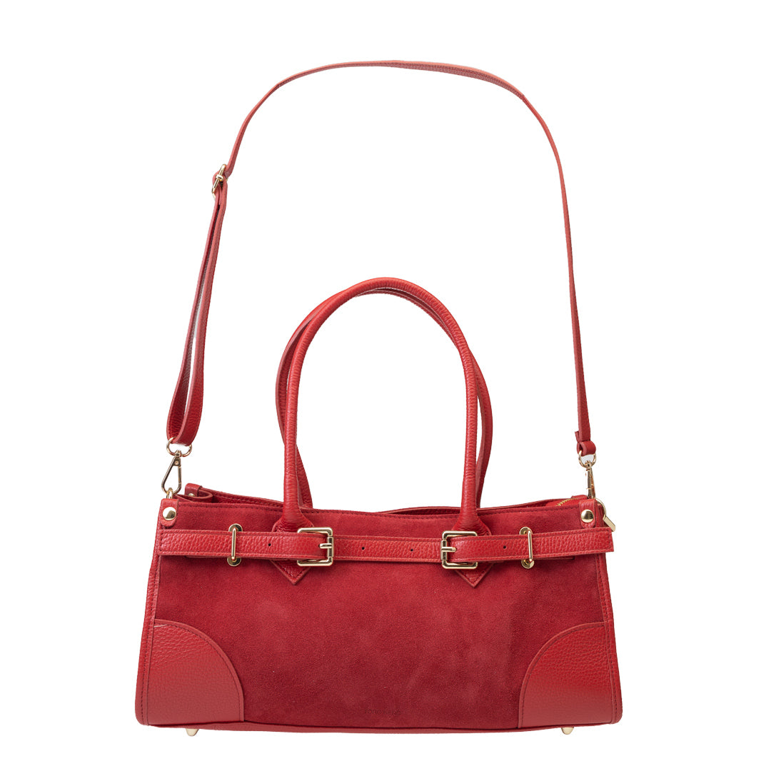 Women's bag made of red genuine leather Evelin