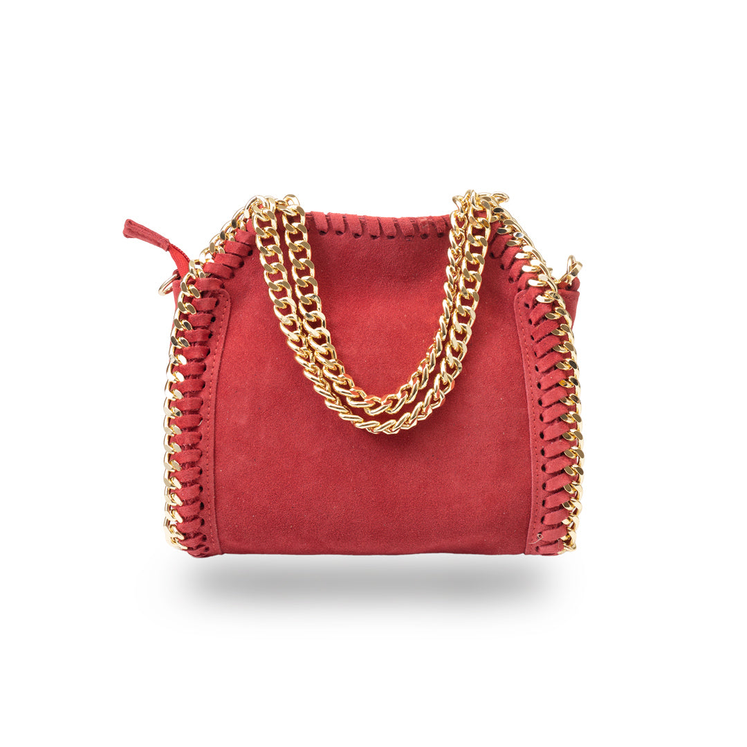 Women's red genuine leather bag Ilona