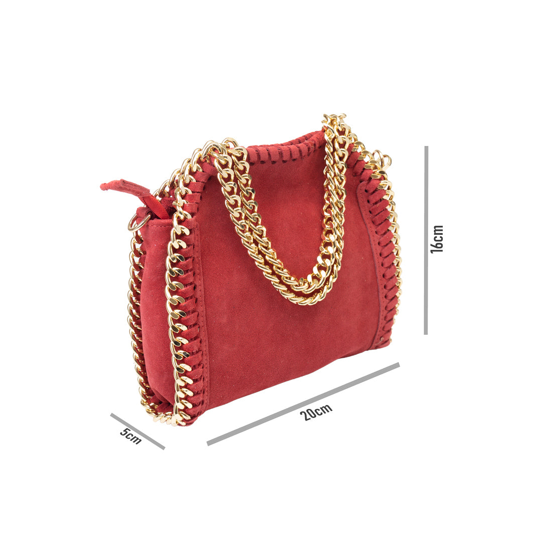 Women's red genuine leather bag Ilona