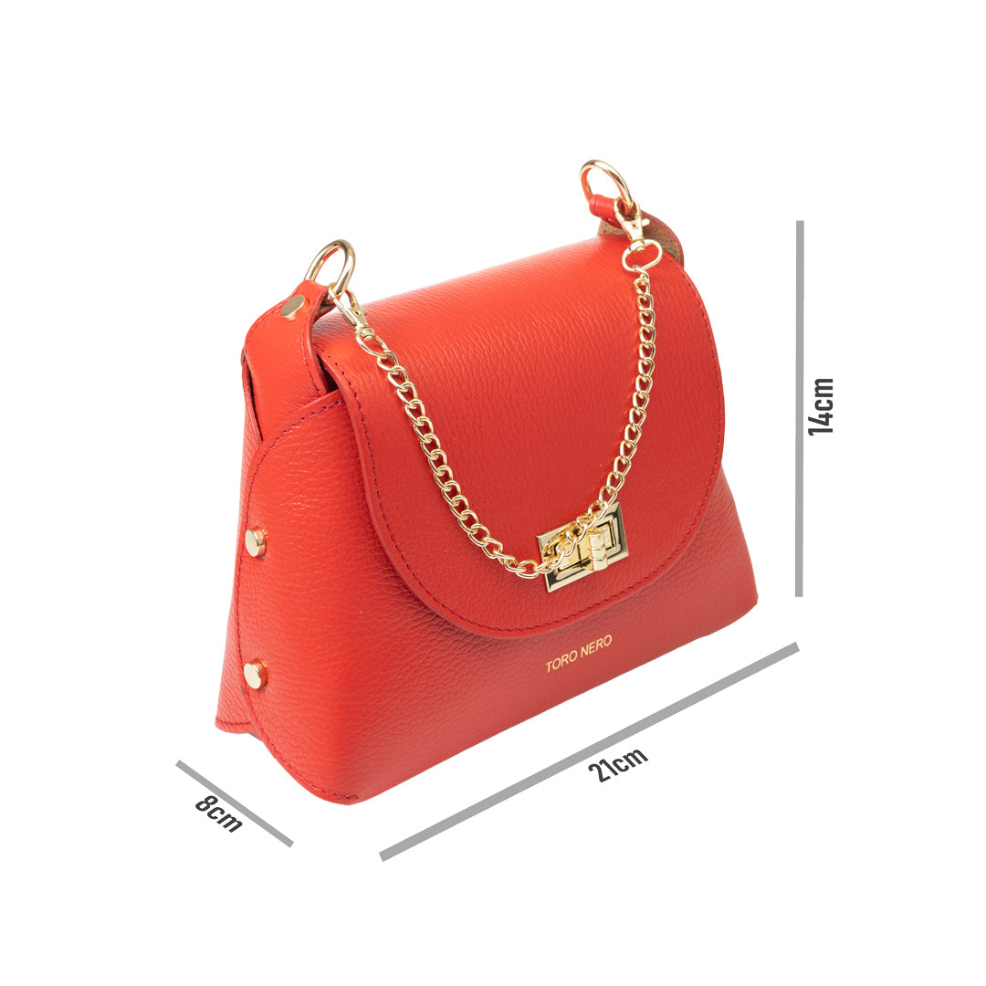 Women's red genuine leather bag Raisa