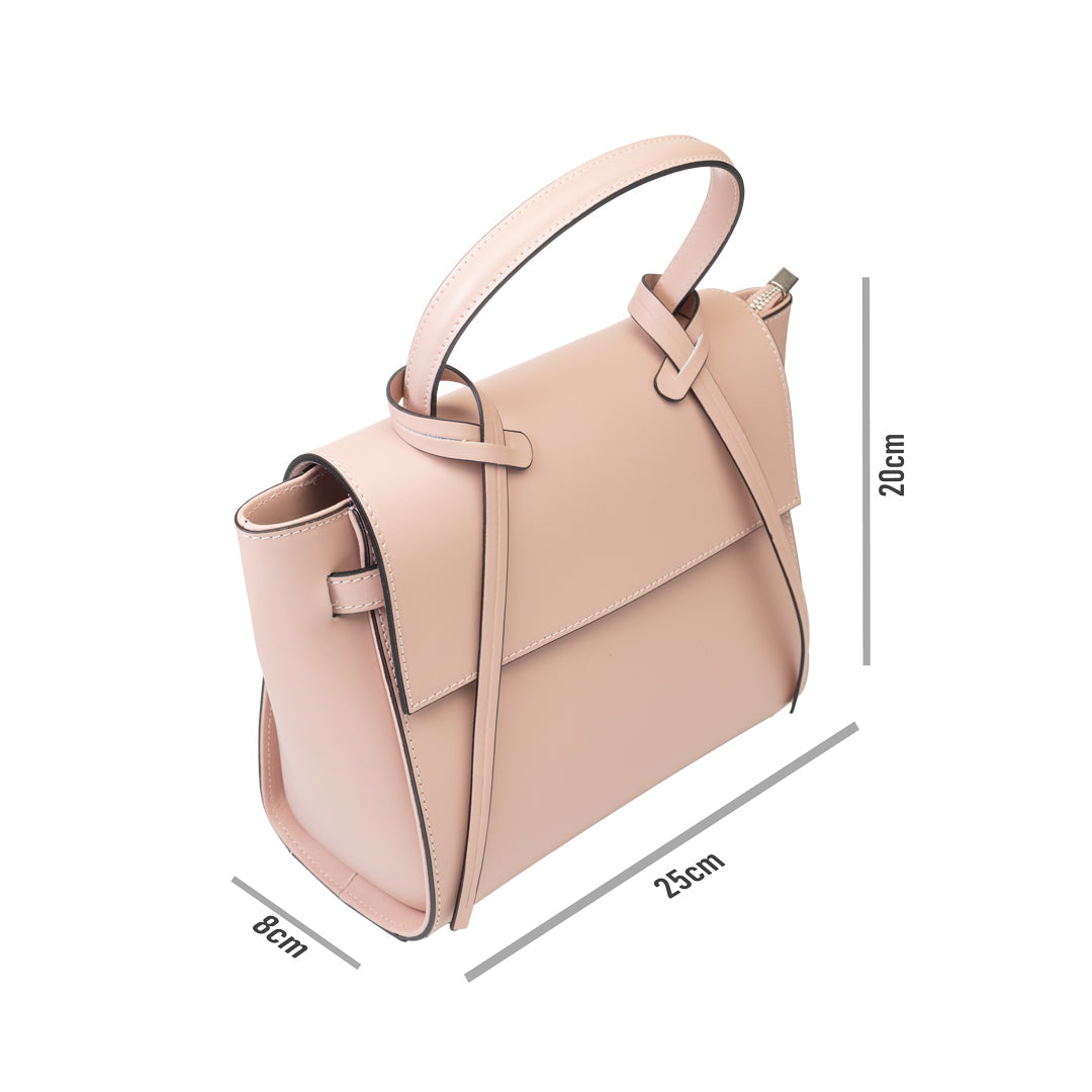 Women's pink genuine leather bag Erika