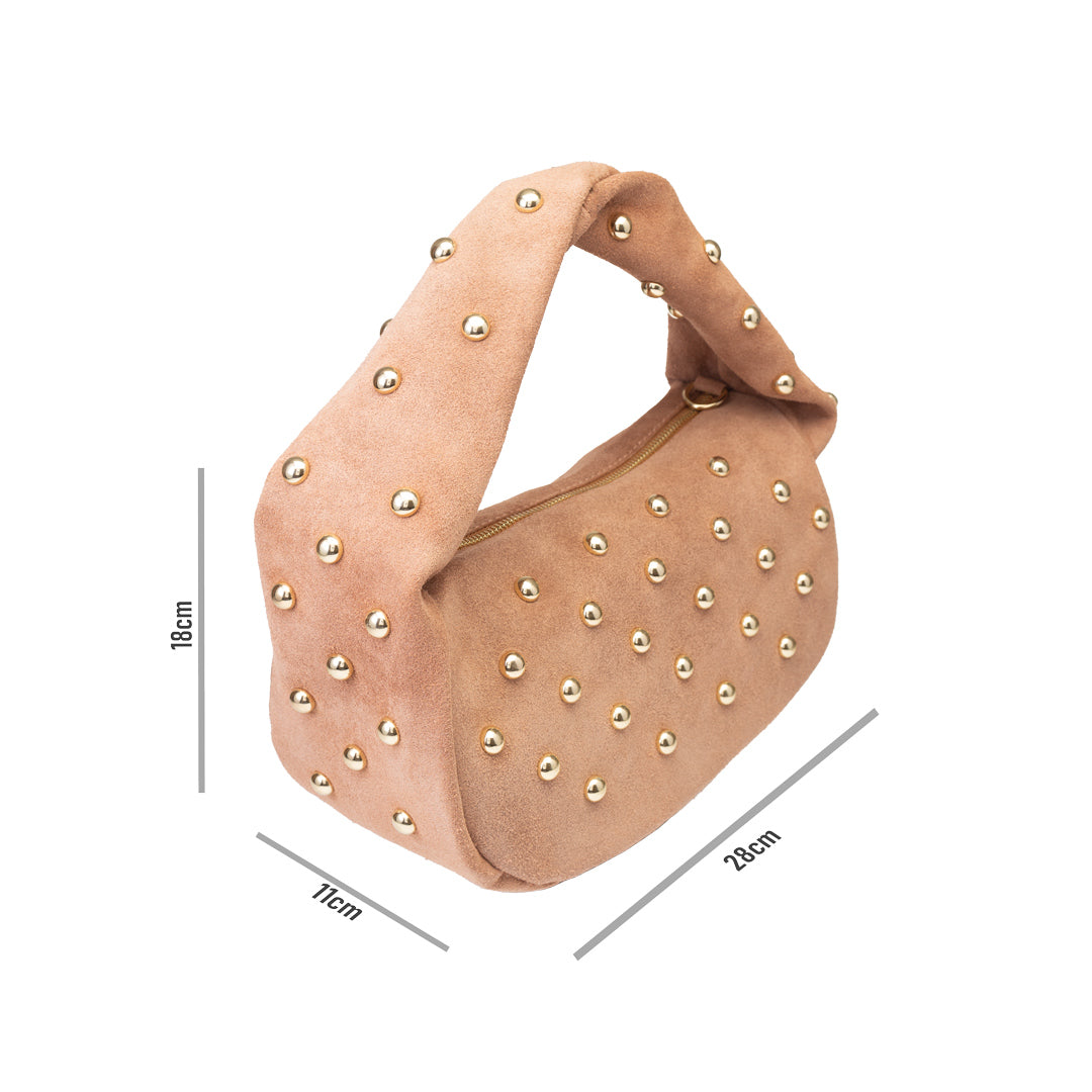 Women's bag made of pink genuine leather Naty