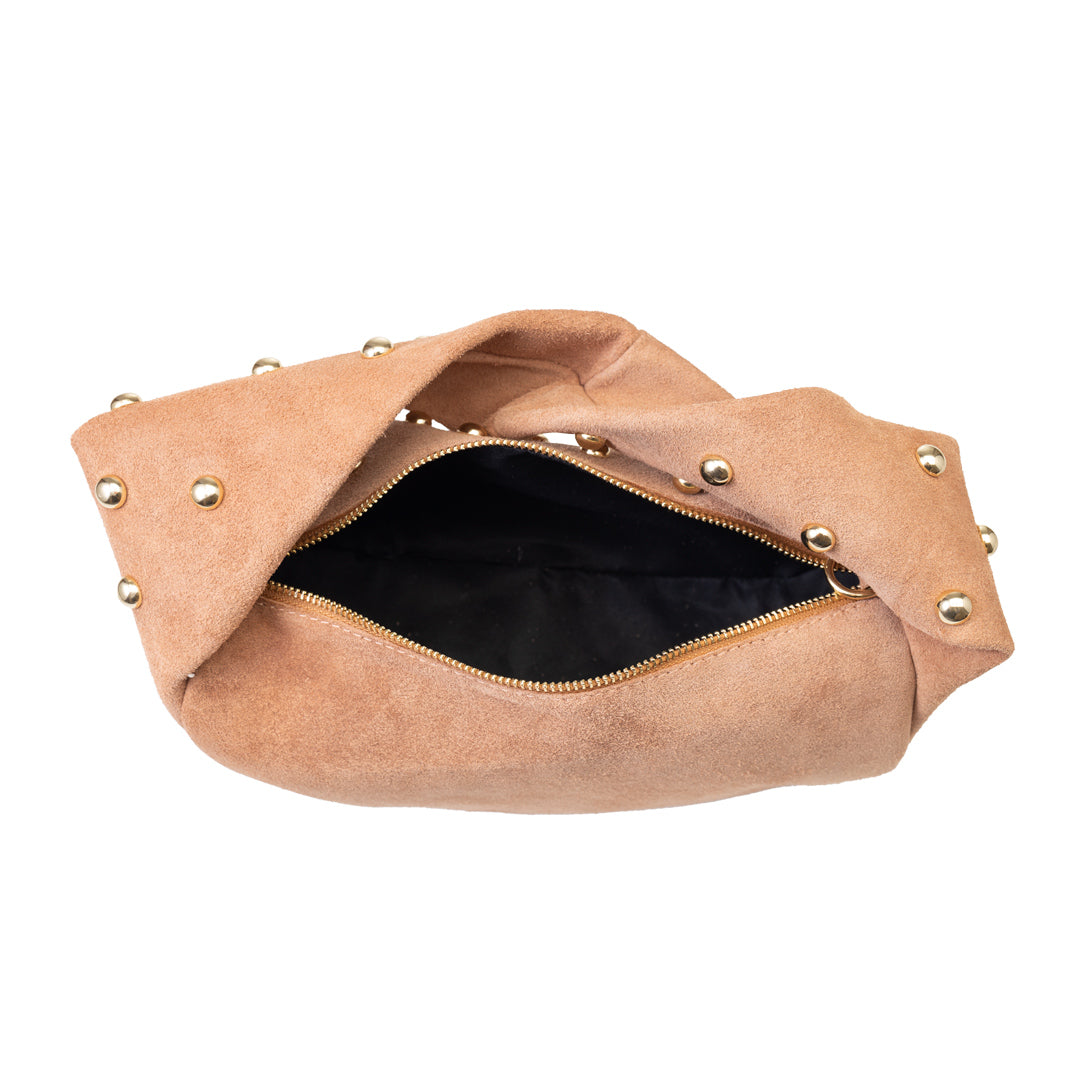 Women's bag made of pink genuine leather Naty