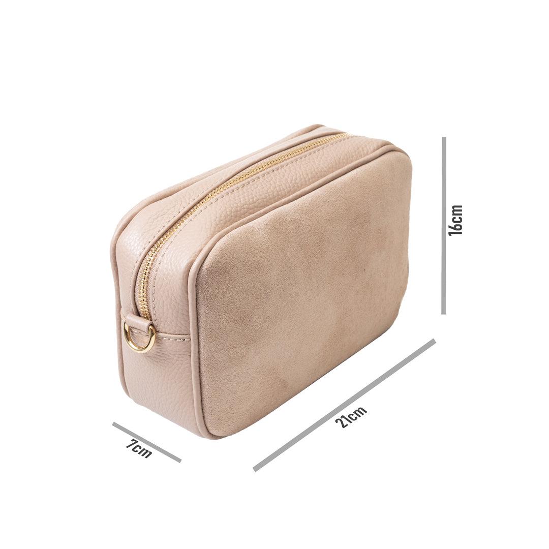 Women's bag made of pale pink genuine leather Ancuta 