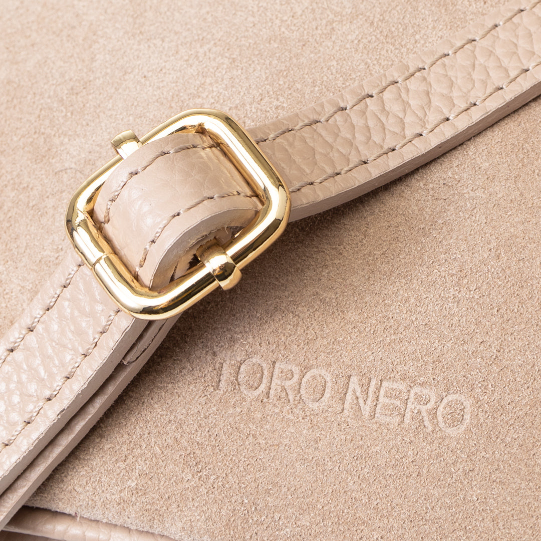 Women's bag made of pale pink genuine leather Ancuta 