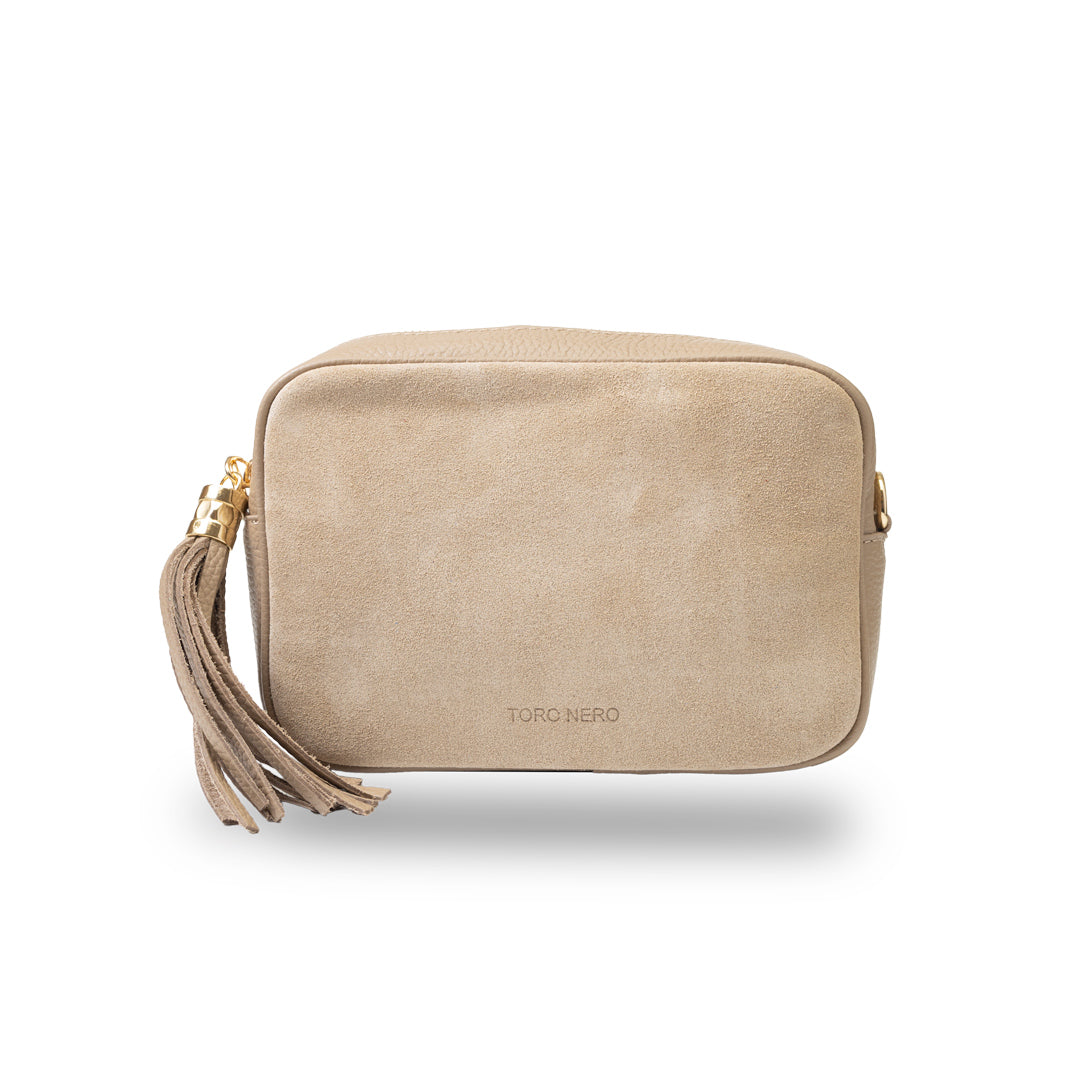 Women's bag made of taupe natural leather Ancuta 