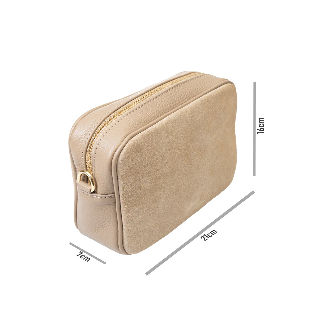 Women's bag made of taupe natural leather Ancuta 