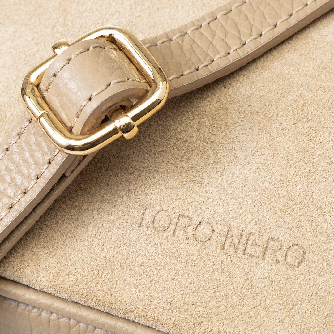 Women's bag made of taupe natural leather Ancuta 