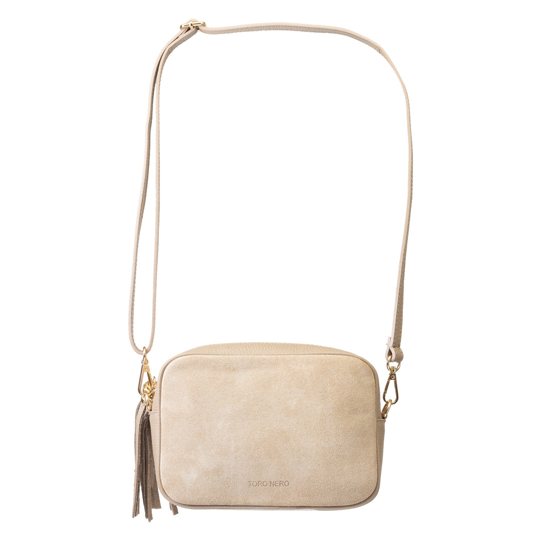 Women's bag made of taupe natural leather Ancuta 