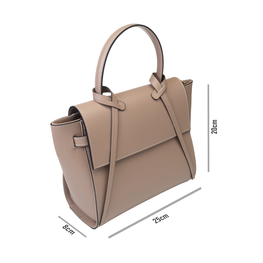 Women's bag made of taupe genuine leather Erika