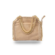 Women's bag made of taupe genuine leather Ilona