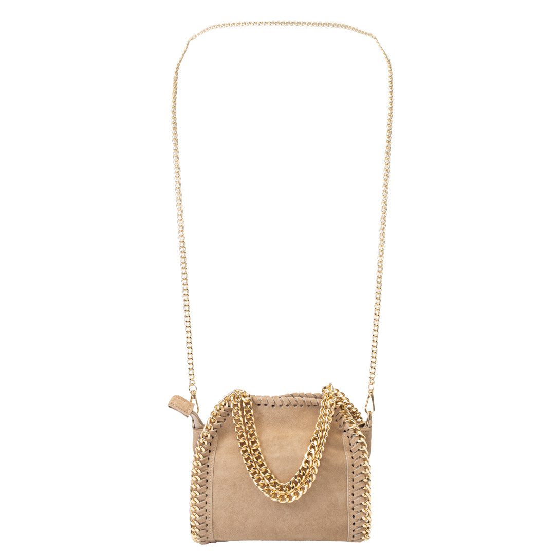 Women's bag made of taupe genuine leather Ilona