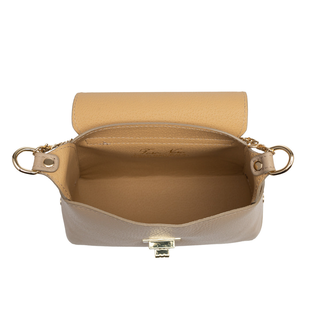 Women's bag made of natural suede, taupe Raisa