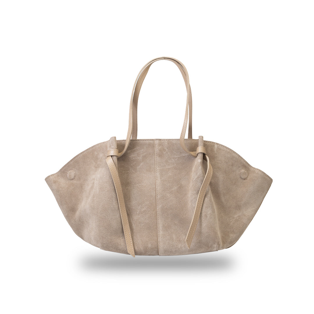 Women's bag made of light taupe genuine leather Alice