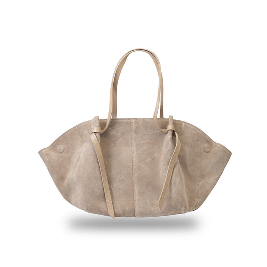 Women's bag made of light taupe genuine leather Alice