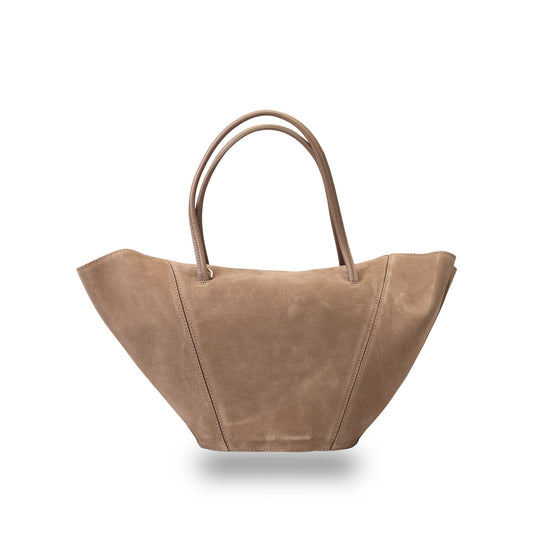 Women's bag made of light taupe natural leather Diana