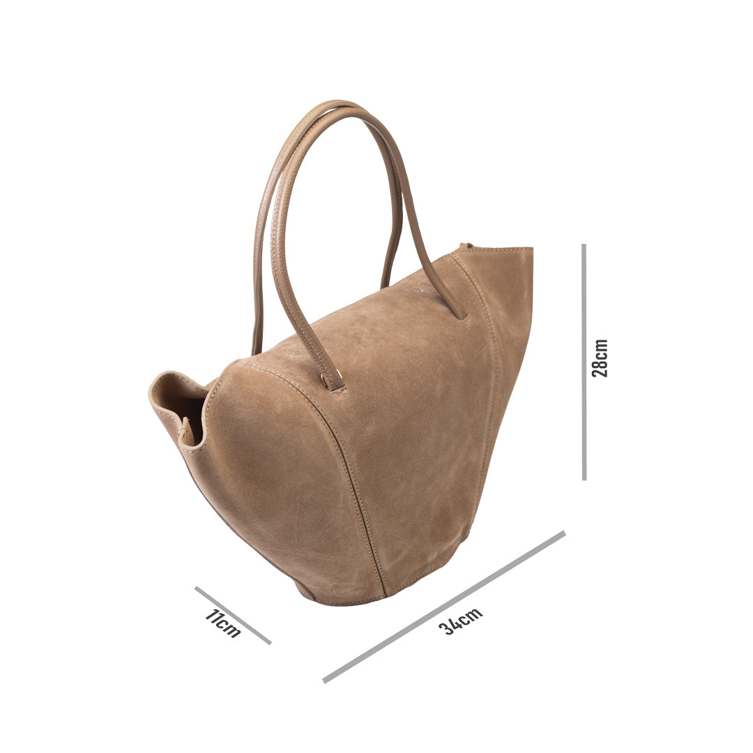 Women's bag made of light taupe natural leather Diana