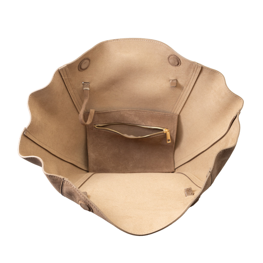 Women's bag made of light taupe natural leather Diana