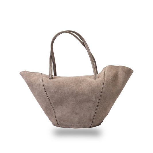 Women's bag made of dark taupe natural leather Diana