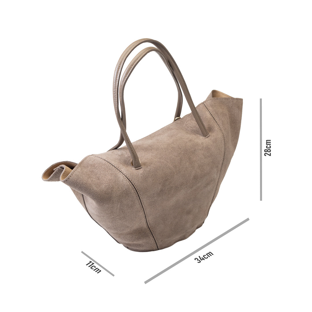 Women's bag made of dark taupe natural leather Diana