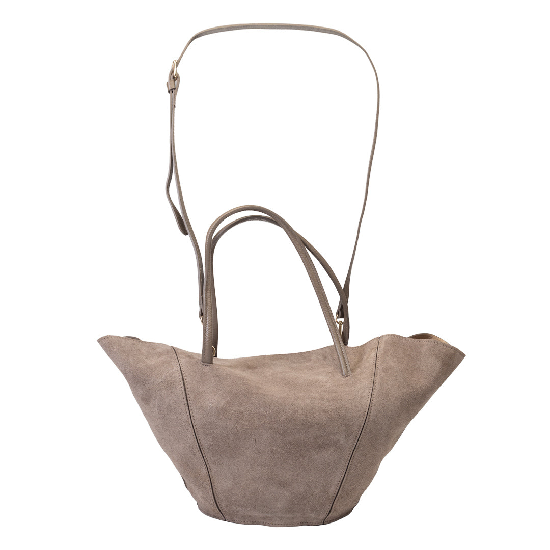 Sac femme en cuir véritable taupe foncé Diana